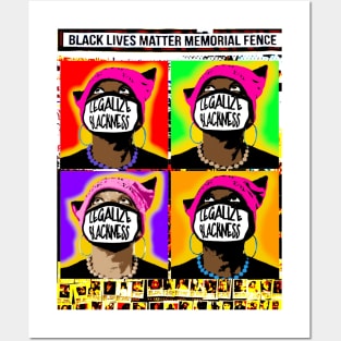 Legalize Blackness Black Lives Matter Memorial Fence Warhol - Fence Angel - Double-sided Posters and Art